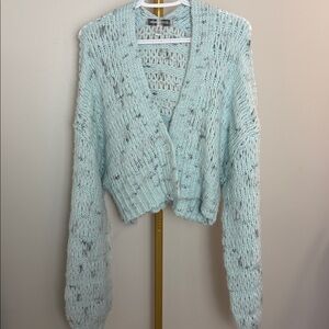 URBAN OUTFITTERS - LIGHT BLUE/GREY CARDIGAN - PTP 27.